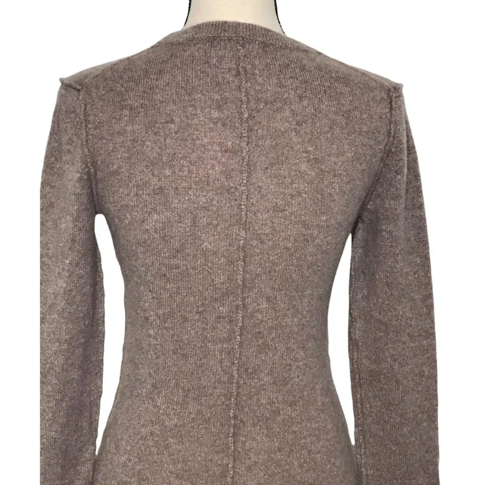 SOLD INHABIT Light Brown Crew Neck Cashmere Sweater Size Large - Picture 6 of 8